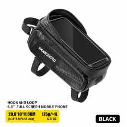 TAKEZERO A2X Large-capacity Road and Mountain Bike Touchscreen Phone Hard-shell Bag, Cycling Storage Quick-release Top Tube Bag