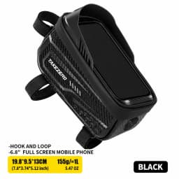 TAKEZERO A2X Large-capacity Road and Mountain Bike Touchscreen Phone Hard-shell Bag, Cycling Storage Quick-release Top Tube Bag