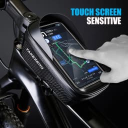 TAKEZERO A2X Large-capacity Road and Mountain Bike Touchscreen Phone Hard-shell Bag, Cycling Storage Quick-release Top Tube Bag
