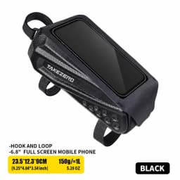 TAKEZERO A2X Large-capacity Road and Mountain Bike Touchscreen Phone Hard-shell Bag, Cycling Storage Quick-release Top Tube Bag