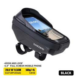 TAKEZERO A2X Large-capacity Road and Mountain Bike Touchscreen Phone Hard-shell Bag, Cycling Storage Quick-release Top Tube Bag