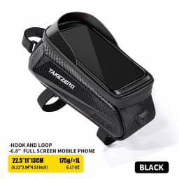 TAKEZERO A2X Large-capacity Road and Mountain Bike Touchscreen Phone Hard-shell Bag, Cycling Storage Quick-release Top Tube Bag