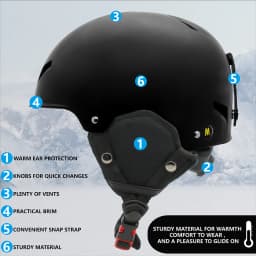 SMITHDRIFT Unisex Ski Helmet Half-covered Skiing Snowboard Winter Sports Helmet Snow Skating Integrally-Molded Helmet Youth