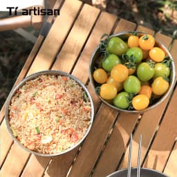 Tiartisan Pure Titanium Ultralight Camping Bowl 850ml Double Layer Non-Scalded Soup Bowl Outdoor Picnic Portable Food Container