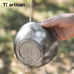 Tiartisan Pure Titanium Ultralight Camping Bowl 850ml Double Layer Non-Scalded Soup Bowl Outdoor Picnic Portable Food Container