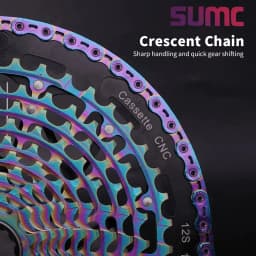 sumc 12 speed bike chain crescent chain road bike mountain bike chain 126 links ultra light bike chain for Shimano