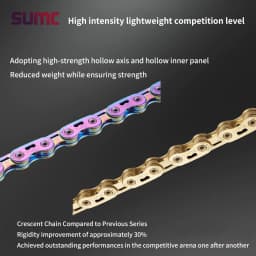 sumc 12 speed bike chain crescent chain road bike mountain bike chain 126 links ultra light bike chain for Shimano