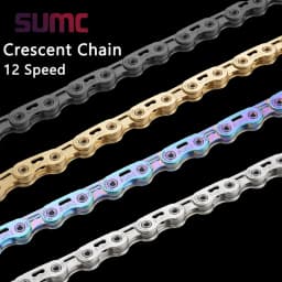 sumc 12 speed bike chain crescent chain road bike mountain bike chain 126 links ultra light bike chain for Shimano