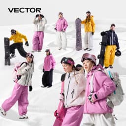 VECTOR Men Women 3L Cotton Ski Jacket Ski Pants Winter Warm Windproof Waterproof Outdoor Sports Snowboard Ski Coat Trousers
