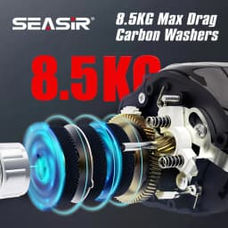 Seasir Dcast Dc Fishing Reel Digital Control Long Cast 7.3:1 7+1BB Max Drag 8.5kg Fresh Saltwater Reel Baitcasting Fishing Coil