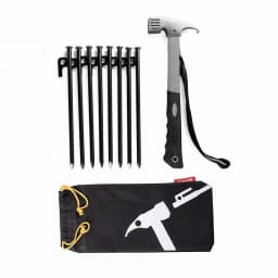 8Pcs Tent Pegs Beach Tent Stakes Heavy Duty Unbreakable Tent Pegs with Storage Bag & Hammer for Outdoor Camping