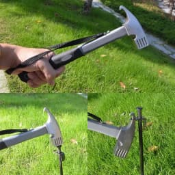 8Pcs Tent Pegs Beach Tent Stakes Heavy Duty Unbreakable Tent Pegs with Storage Bag & Hammer for Outdoor Camping