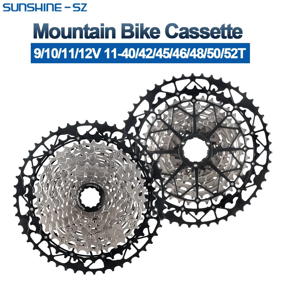 Sunshine 9/10/11/12S 11T-40/42/44/45/46/48/50/52T Hollow Ultralight Mountain Bike Cassette for M4100/5100/6100 HG MTB Flywheel