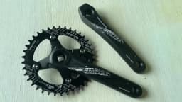 GOLDIX Square Hole Bicycle Crankset Aluminum Alloy MTB Crank 165/170/175mm Length Narrow Wide Teeth 104BCD 32/34/36/38/40/42T