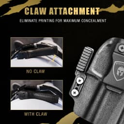 Sig P320 M18,IWB Kydex Holster with Claw,Optic Cut:Sig Sauer P320 Compact M18,Inside Waistband Carry,Adj,Right hand