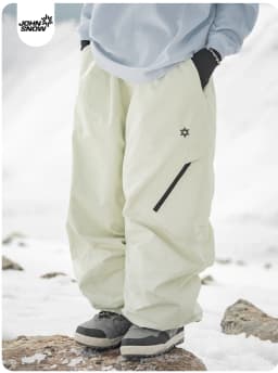 John Snow 2025 Unisex Ski Pants Waterproof Windproof Thermal Snowboard Trousers Loose Fit Winter Sports Overpants for Men Women
