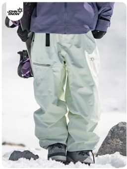 John Snow 2025 Unisex Ski Pants Waterproof Windproof Thermal Snowboard Trousers Loose Fit Winter Sports Overpants for Men Women