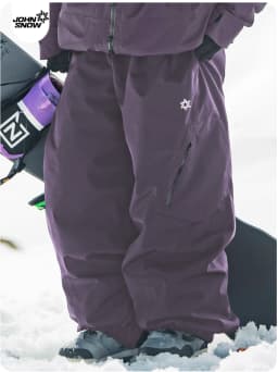 John Snow 2025 Unisex Ski Pants Waterproof Windproof Thermal Snowboard Trousers Loose Fit Winter Sports Overpants for Men Women