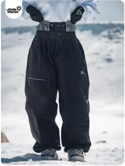 John Snow 2025 Unisex Ski Pants Waterproof Windproof Thermal Snowboard Trousers Loose Fit Winter Sports Overpants for Men Women