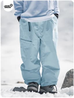 John Snow 2025 Unisex Ski Pants Waterproof Windproof Thermal Snowboard Trousers Loose Fit Winter Sports Overpants for Men Women