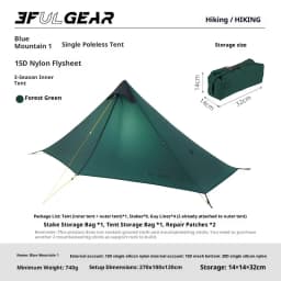3F UL GEAR LanShan 1 Outdoor Ultralight Camping Tent 1 Person 3 Season Professional 15D Silnylon LanShan1 Rodless Tent