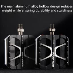 Aluminum Mtb Platform Pedals 3 Bearings Nonslip Lightweight Wide Black Bicycle Pedals with Light for MTB Road Touring Bicycle