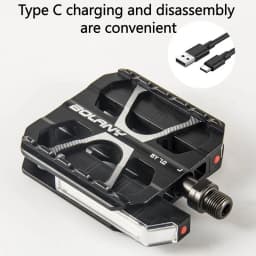 Aluminum Mtb Platform Pedals 3 Bearings Nonslip Lightweight Wide Black Bicycle Pedals with Light for MTB Road Touring Bicycle
