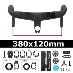 Full Carbon Fiber Bicycle Cockpit, Road Bike Internal Cable Integrated Handlebar Di2 With Mount & Spacer, Clip Diameter 28.6mm