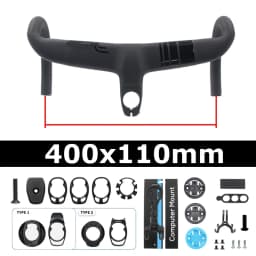 Full Carbon Fiber Bicycle Cockpit, Road Bike Internal Cable Integrated Handlebar Di2 With Mount & Spacer, Clip Diameter 28.6mm