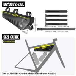 Rhinowalk Bike Frame Bag 1.7/2.6L IPX4 Waterproof Triangle Tube Bag Anti-slip Paint-safe For Mtb&Road Bike Cycling Bikepacking