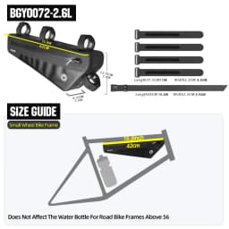 Rhinowalk Bike Frame Bag 1.7/2.6L IPX4 Waterproof Triangle Tube Bag Anti-slip Paint-safe For Mtb&Road Bike Cycling Bikepacking