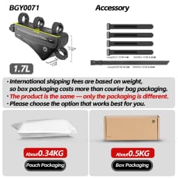 Rhinowalk Bike Frame Bag 1.7/2.6L IPX4 Waterproof Triangle Tube Bag Anti-slip Paint-safe For Mtb&Road Bike Cycling Bikepacking