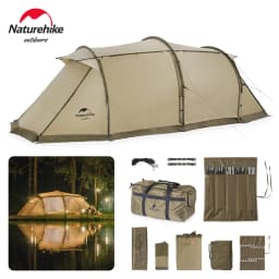 Naturehike Aries Alpha Tunnel Tent Waterproof PU2000 Camping Outdoor Travel Large Space Tent Picnic Hiking Fishing Resting Camp