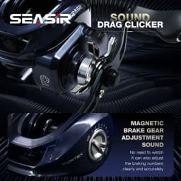Seasir Vortex 149g Baitcasting Reel 7.0:1 High Speed Gear Ratio 5+1BB Max Drag 8kg Fresh Saltwater Fishing Coil