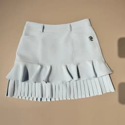 PL New Golf Clothes Women Ruffle Sleeveless V-Neck T-shirt Ladies Fly Sleeve Slim Tank Top High Waist Pleated Tennis Skirts Golf