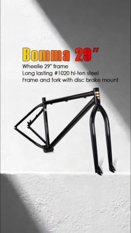 Funsea 29 Inch BMX Cruiser Frameset Wheelie Stunt Bike 1020 Steel with Free Headset Fork Spacer Bomma for Cycling Enthusiasts