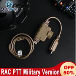 Tactical NEW RAC PTT Military Version WADSN Headset COMTA WST TAC-SKY Earphone Hunting Headphone Baofeng Kenwood 7.0mm Plug PTT