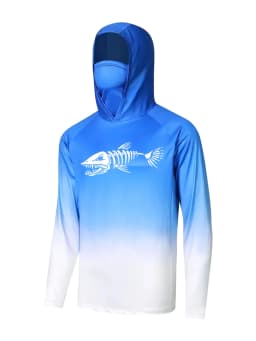 UPF 50+ Hooded Fishing Clothes Men Face Cover Hoodie Sun Protection Mask Breathable Jersey