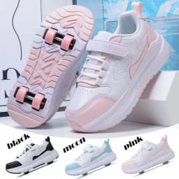 Kids Roller Skate Shoes Fashion Casual Sports Children 4-Wheels Sneakers for Boys and Girls Gift Nice Footwear