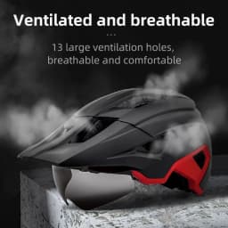 Eastinear LED Bicycle Helmet Sun Goggles Sun Visor Rechargeable LED Tail Lights Men's Outdoor Sports MTB Bicycle Equipment