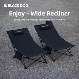 Blackdog Outdoor Folding Recliner Fishing Chair With Cotton Pillow Nap Chair Home Leisure Lazy Chair Portable Storage Camping