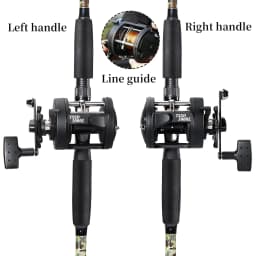 Sougayilang Trolling Reel Level Wind Graphite Body Fishing Reel, Durable Stainless-Steel, Large Line Capacity for Saltwater