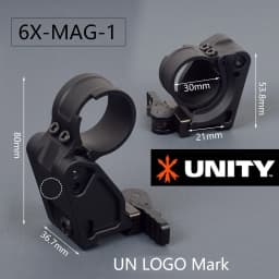 Unity Fast Mount G33 G43 G45 Scope Mounts FTC 3X 6x Magnifier With QD Lever 2.26" 2.91"Optical Height G23 G30 6X-MAG-1 MOUNT