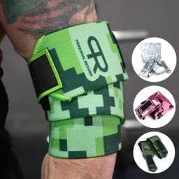 PR Heavy Duty Premium Elbow Wraps Personal Record Camouflage Mosaic Elbow Straps Weightlifting Deadlift Fitness Elbow Support