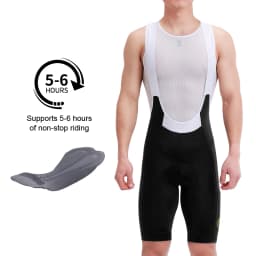 INBIKE Men's Cycling Bib Shorts High Waist Breathable with Padded for Road Bike Spring Summer Cycling Clothing Man with Pockets