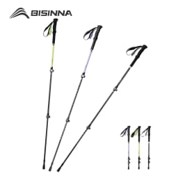 BISINNA 2pcs Trekking Poles Carbon Fiber Walking Sticks Ultra-light Telescopic Outdoor Hiking Climbing Cane