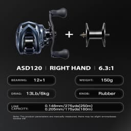 SOLOKING ASHMOON Alloy Baitcasting Reel Ultralight BFS Long Casting Reel 6.3/7.1/8.1 Gear Ratio 6KG Drag Power Fishing Reel