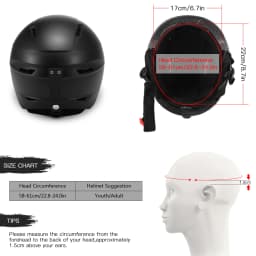 Lixada Snowboard Helmet with Detachable Earmuff Men Women Safety Skiing Helmet with Goggle Fixed Strap Skiing Helmet