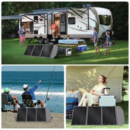 CTOLITY PET 100W Flexible Solar Panel Portable Folding Bag USB Type-C 23% Efficiency Outdoor Energy Storage Supply For Camping