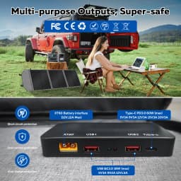 CTOLITY PET 100W Flexible Solar Panel Portable Folding Bag USB Type-C 23% Efficiency Outdoor Energy Storage Supply For Camping